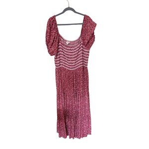 orange Creek  Floral Smocked Midi Dress 3X Babydoll Cottagecore Feminine